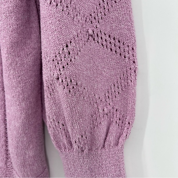 M&S | Size 14 XL Cool Pink Sweater | Textured Knit | Puff Sleeve | Soft - Picture 6 of 15